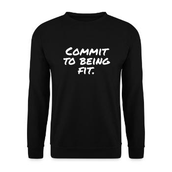 Commit to being fit - Unisex Sweatshirt - black - Front - Alina (178cm) & Michal (187cm)