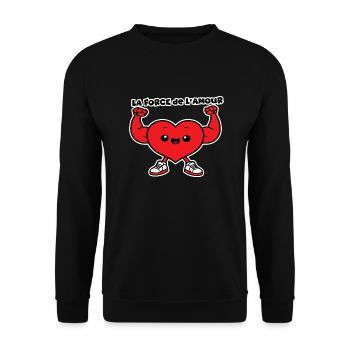 Citation d'humour d'AMOUR - Sweat-shirt Unisexe - noir - Devant - Alina (178cm) & Michal (187cm)
