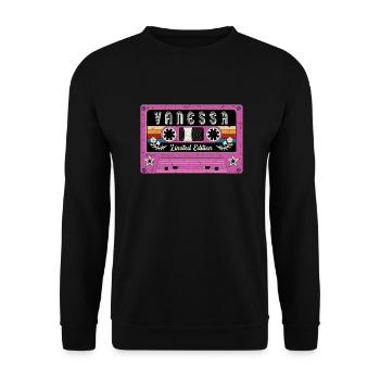 Vintage Vanessa Name - Unisex Sweatshirt - black - Front - Alina (178cm) & Michal (187cm)