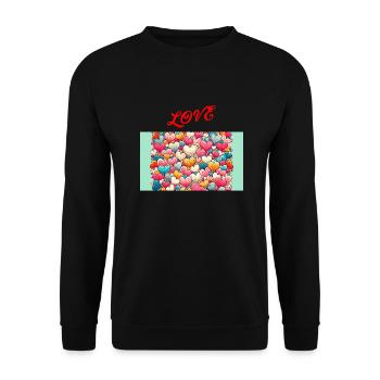 Love - Sweat-shirt Unisexe - noir - Devant - Alina (178cm) & Michal (187cm)