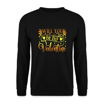 Love me Valentine Happy Valentines Valentines - Unisex Sweatshirt - black - Front - Alina (178cm) & Michal (187cm)