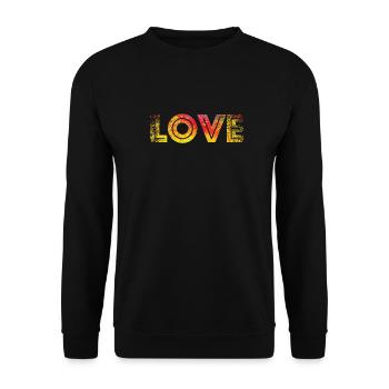 LOVE red yellow speckled - Unisex Sweatshirt - black - Front - Alina (178cm) & Michal (187cm)