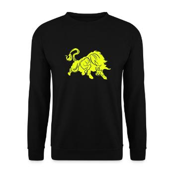 Stier Stierkopf Kopf Logo Steak Beast Gym Horn - Unisex Pullover - Schwarz - Vorne - Alina (178cm) & Michal (187cm)