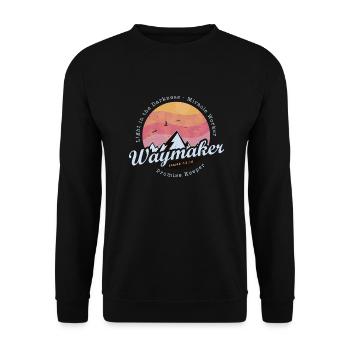 Waymaker Promise Keeper Miracle Worker - Jesus - Unisex Sweatshirt - black - Front - Alina (178cm) & Michal (187cm)