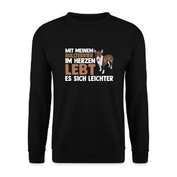 Chien Bull Terrier - Sweat-shirt Unisexe - noir - Devant - Alina (178cm) & Michal (187cm)