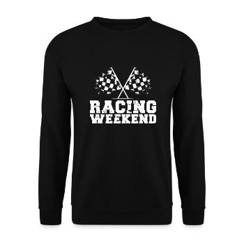 Racing Weekend Cars Racing Symbol Flag - Unisex Sweatshirt - black - Front - Alina (178cm) & Michal (187cm)