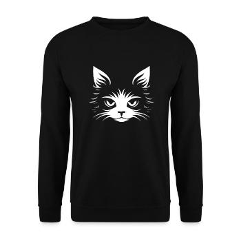 Cat, Cat Motif - Unisex Sweatshirt - black - Front - Alina (178cm) & Michal (187cm)