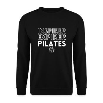 Inspirer expirer pilates yoga - Sweat-shirt Unisexe - noir - Devant - Alina (178cm) & Michal (187cm)