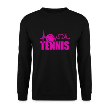 Tennis Love - Unisex Sweatshirt - black - Front - Alina (178cm) & Michal (187cm)