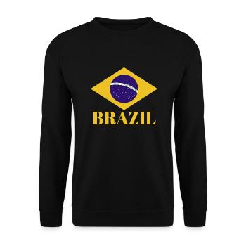 BRÉSIL BRASIL Drapeau Vintage C’est dans mon ADN Brésil - Sweat-shirt Unisexe - noir - Devant - Alina (178cm) & Michal (187cm)