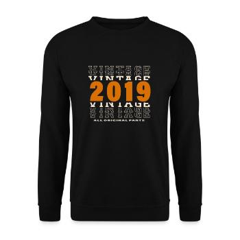 2019: Vintage - 5th Anniversary - Unisex Sweatshirt - black - Front - Alina (178cm) & Michal (187cm)