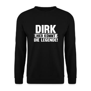 Prénom Dirk - Sweat-shirt Unisexe - noir - Devant - Alina (178cm) & Michal (187cm)