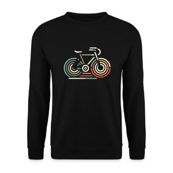 Minimalistisches futuristisches Fahrrad Design - Unisex Pullover - Schwarz - Vorne - Alina (178cm) & Michal (187cm)
