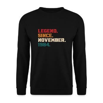 Legende seit November 1984 - Unisex Pullover - Schwarz - Vorne - Alina (178cm) & Michal (187cm)