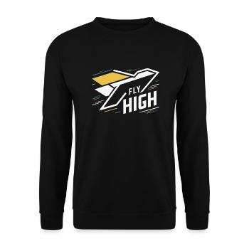 AIRPLANES, FLY HIGH - Unisex Sweatshirt - black - Front - Alina (178cm) & Michal (187cm)