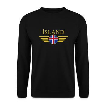 J’aime l’Islande T-shirt design de style élégance - Sweat-shirt Unisexe - noir - Devant - Alina (178cm) & Michal (187cm)
