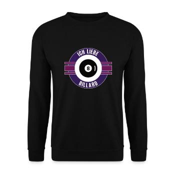 Ich Liebe Billard Billarderspieler Snooker Spiel - Unisex Pullover - Schwarz - Vorne - Alina (178cm) & Michal (187cm)
