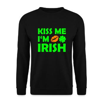 Kiss Me in Irish - Unisex Sweatshirt - black - Front - Alina (178cm) & Michal (187cm)