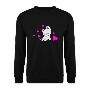 Amour du chat 02 - Sweat-shirt Unisexe - noir - Devant - Alina (178cm) & Michal (187cm)