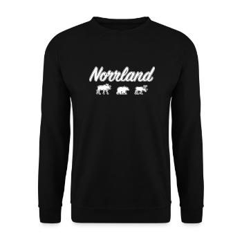 Norrland Lettrage Silhouettes Suède Région - Sweat-shirt Unisexe - noir - Devant - Alina (178cm) & Michal (187cm)
