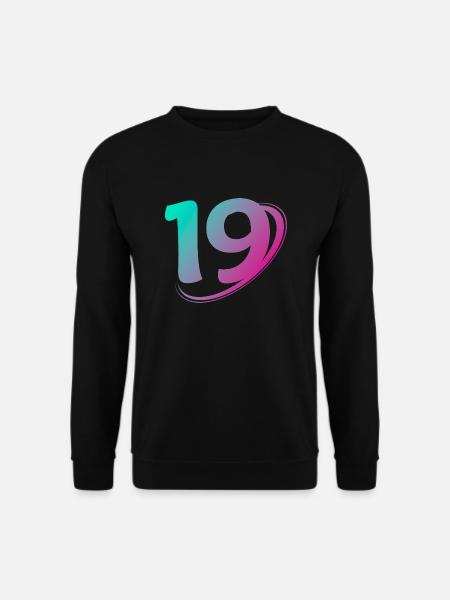 Nummer 19 mehrfarbig - Unisex Pullover - Schwarz