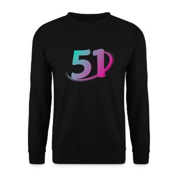 Nummer 51 mehrfarbig - Unisex Pullover - Schwarz - Vorne - Alina (178cm) & Michal (187cm)