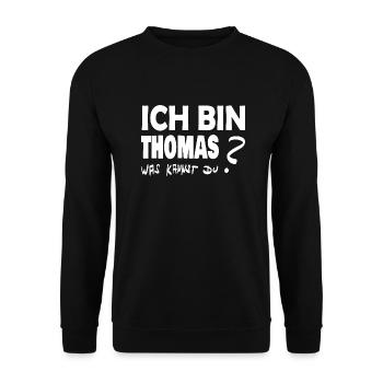 Gift for Thomas - Unisex Sweatshirt - black - Front - Alina (178cm) & Michal (187cm)
