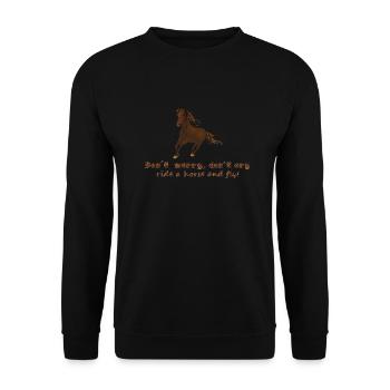 Montez à cheval et volez - Sweat-shirt Unisexe - noir - Devant - Alina (178cm) & Michal (187cm)