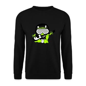 Cool Party Monster Alien Plays Guitar Music - Unisex Sweatshirt - black - Front - Alina (178cm) & Michal (187cm)