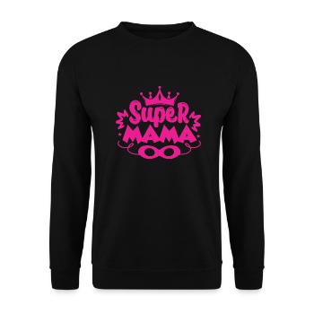 Super Mama - Unisex Pullover - Schwarz - Vorne - Alina (178cm) & Michal (187cm)