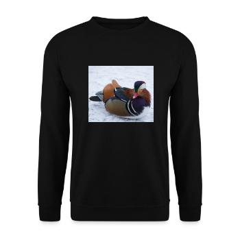 Mandarin duck - Unisex Sweatshirt - black - Front - Alina (178cm) & Michal (187cm)