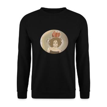 Herbstkürbis - Unisex Pullover - Schwarz - Vorne - Alina (178cm) & Michal (187cm)