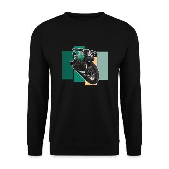 Bobber // Custom // Motorcycle - Unisex Sweatshirt - black - Front - Alina (178cm) & Michal (187cm)
