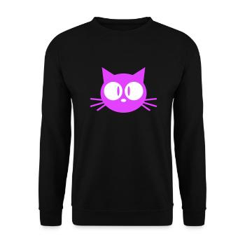 Neugierige Katze Guckt Lustig Ulkig Albern Komisch - Unisex Pullover - Schwarz - Vorne - Alina (178cm) & Michal (187cm)