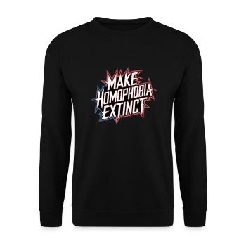 Make Homophobia Extinct 7 - Unisex Pullover - Schwarz - Vorne - Alina (178cm) & Michal (187cm)