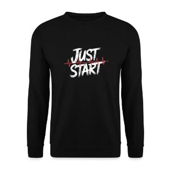 Just Start - Unisex Sweatshirt - black - Front - Alina (178cm) & Michal (187cm)