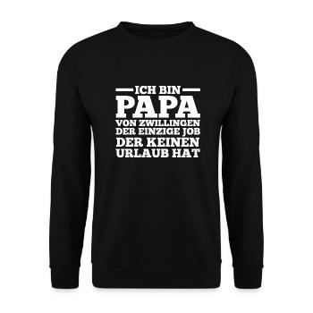 Dad of twins - Unisex Sweatshirt - black - Front - Alina (178cm) & Michal (187cm)