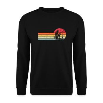 Angeln Angler Fischen - Unisex Pullover - Schwarz - Vorne - Alina (178cm) & Michal (187cm)