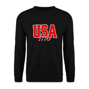 American USA Freedom Justice Fighter Abe 1776 - Unisex Sweatshirt - black - Front - Alina (178cm) & Michal (187cm)