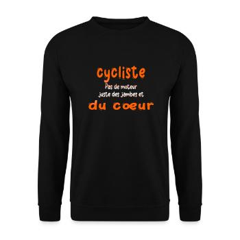 Bike Bikes Just Legs & Heart Cyclist - Unisex Sweatshirt - black - Front - Alina (178cm) & Michal (187cm)