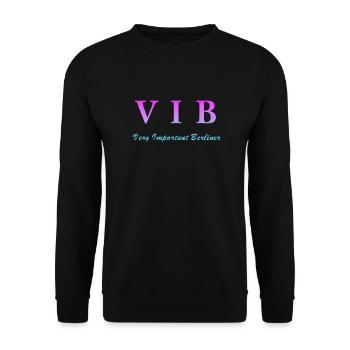 VIB - VIP _ very important Berliner - Unisex Pullover - Schwarz - Vorne - Alina (178cm) & Michal (187cm)