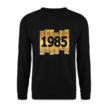 Goldfarben 1985 - Unisex Pullover - Schwarz - Vorne - Alina (178cm) & Michal (187cm)