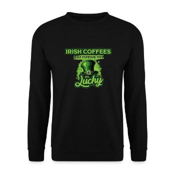 Les cafés irlandais de la Saint-Patrick donnent l’impression d’être au quotidien - Sweat-shirt Unisexe - noir - Devant - Alina (178cm) & Michal (187cm)