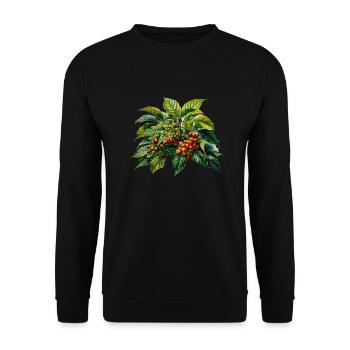 Coffee Plant Barista Coffee Drinking - Unisex Sweatshirt - black - Front - Alina (178cm) & Michal (187cm)