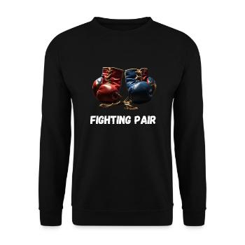 Fighting Pair Boxing Lovers - Unisex Sweatshirt - black - Front - Alina (178cm) & Michal (187cm)