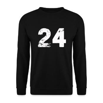 24 - Unisex Pullover - Schwarz - Vorne - Alina (178cm) & Michal (187cm)