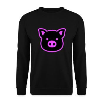 Pig Head Sow - Unisex Sweatshirt - black - Front - Alina (178cm) & Michal (187cm)