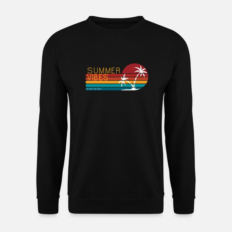 Summer Vibes T-Shirt mit tropischem Print - Unisex Pullover - Schwarz