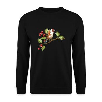 Bunter Vogel - Unisex Pullover - Schwarz - Vorne - Alina (178cm) & Michal (187cm)
