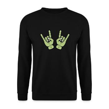 Party Hand Skirt Sign - Unisex Sweatshirt - black - Front - Alina (178cm) & Michal (187cm)